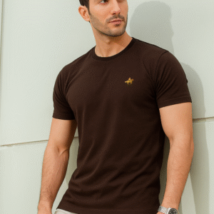 T Shirt with branded icon in gold