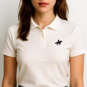 Polo Shirt with branded icon for female in black unisex