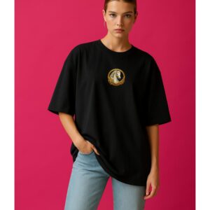 Drop Shoulder classy gold horse