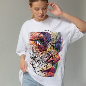 Drop Shoulder Abstract Art 