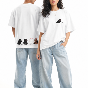 Cat and a ball, Drop shoulder t shirt oversized for male and female